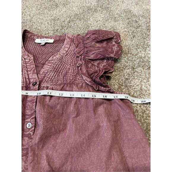 Sea NY Heart Quilt Petal Sleeve Tiered Dress size S - Picture 11 of 15